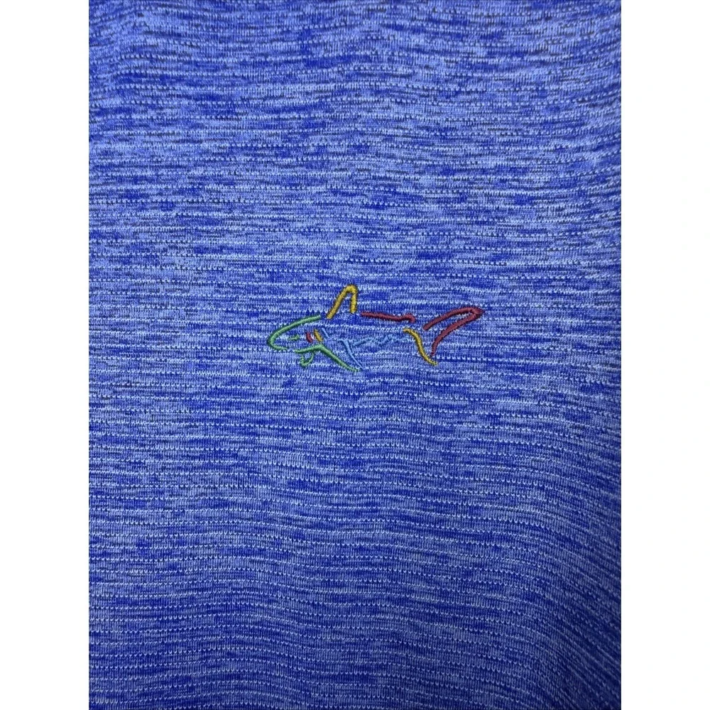 Polo Greg Norman Men's XL Blue Play Dry Golf Shark Logo Short Sleeve Shirt